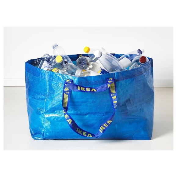 IKEA Frakta Three (3) Oversized Blue Reusable Shopping Laundry Tote Bag … - Picture 6 of 7